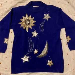 Vintage Sequined Knit Sweater